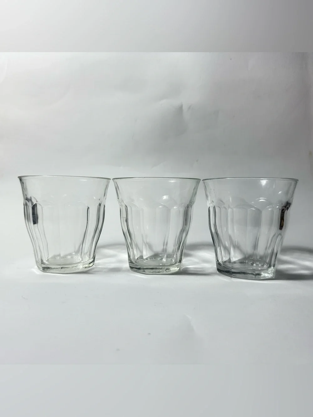 3 Vintage Duralex Picardie Glasses Clear 3.5” 8.89cm 25cl Made In France 70s 80s